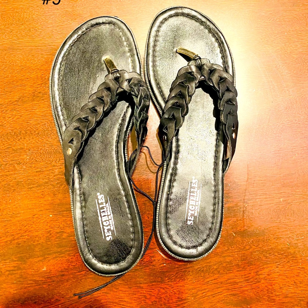 Black Leather Sandals